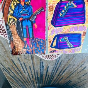 Vibrant Art Illustration with Blue and Pink Accents. Warrior women come together